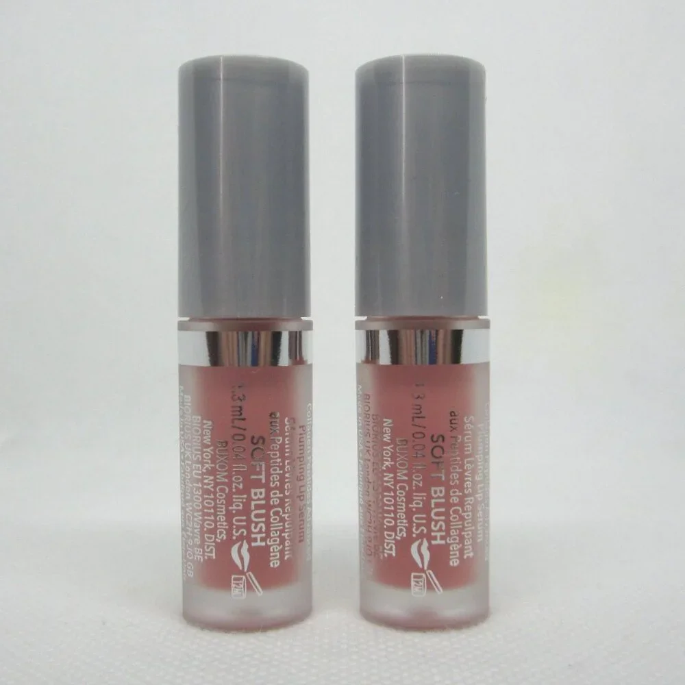 Lot (2) Buxom Plump Shot Plumping Lip Serum Soft Blush travel mini 0.04 oz.